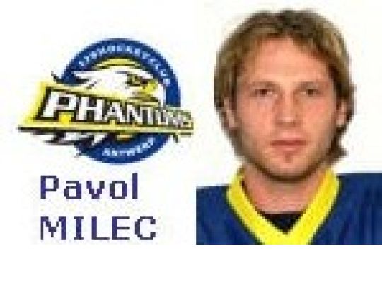 PAVOL MILEC (Antwerp Phantoms), actuel meilleur buteur en Chpt de Belgique (&Eacute;lite)